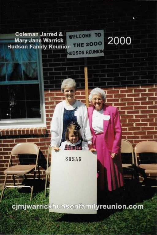 2000 - Family of Susan - First row: Brooklyn Weathersbee. Second row: Lou Lee Thornton and Annie Lou Barnhill Lee.