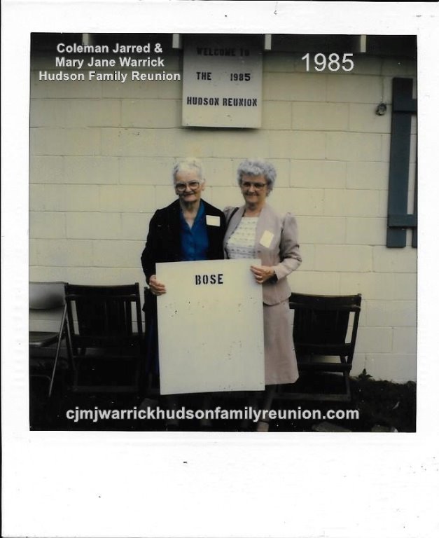 1985 - Family of Bose: Correna Belle Hudson Boyette, Joyce Boyette Reeves