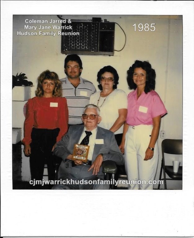 1985 - Family With Most Children Present: Sampson Hudson Sr. Family- Peggy Hudson Spell, Sampson Hudson Jr., Margaret Hudson, Jewel Hudson Cannady, Sampson Hudson Sr.
