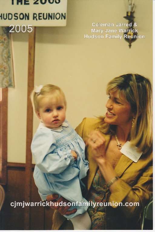 2005 – Youngest Lineal Descendant in Attendance: Jenna Elizabeth Malone, held by her mother, Julie Gwen Hudson Malone.