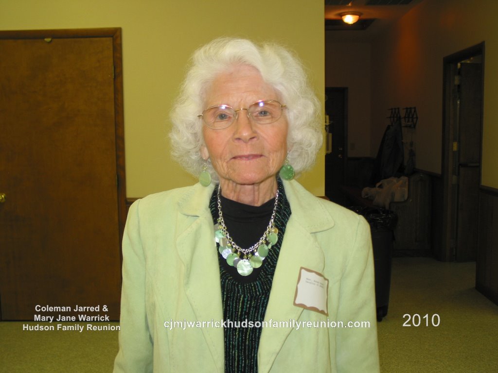 2010 – Oldest Lineal Descendant of George in Attendance:
Norma Hudson West (84)
