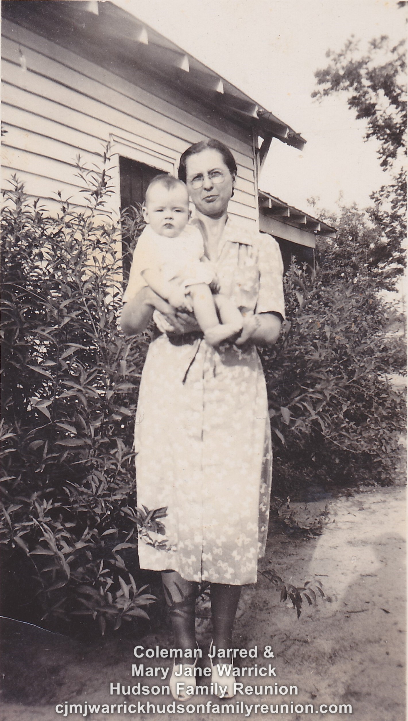 Sallie Hudson Roberts holding her daughter, Colline.