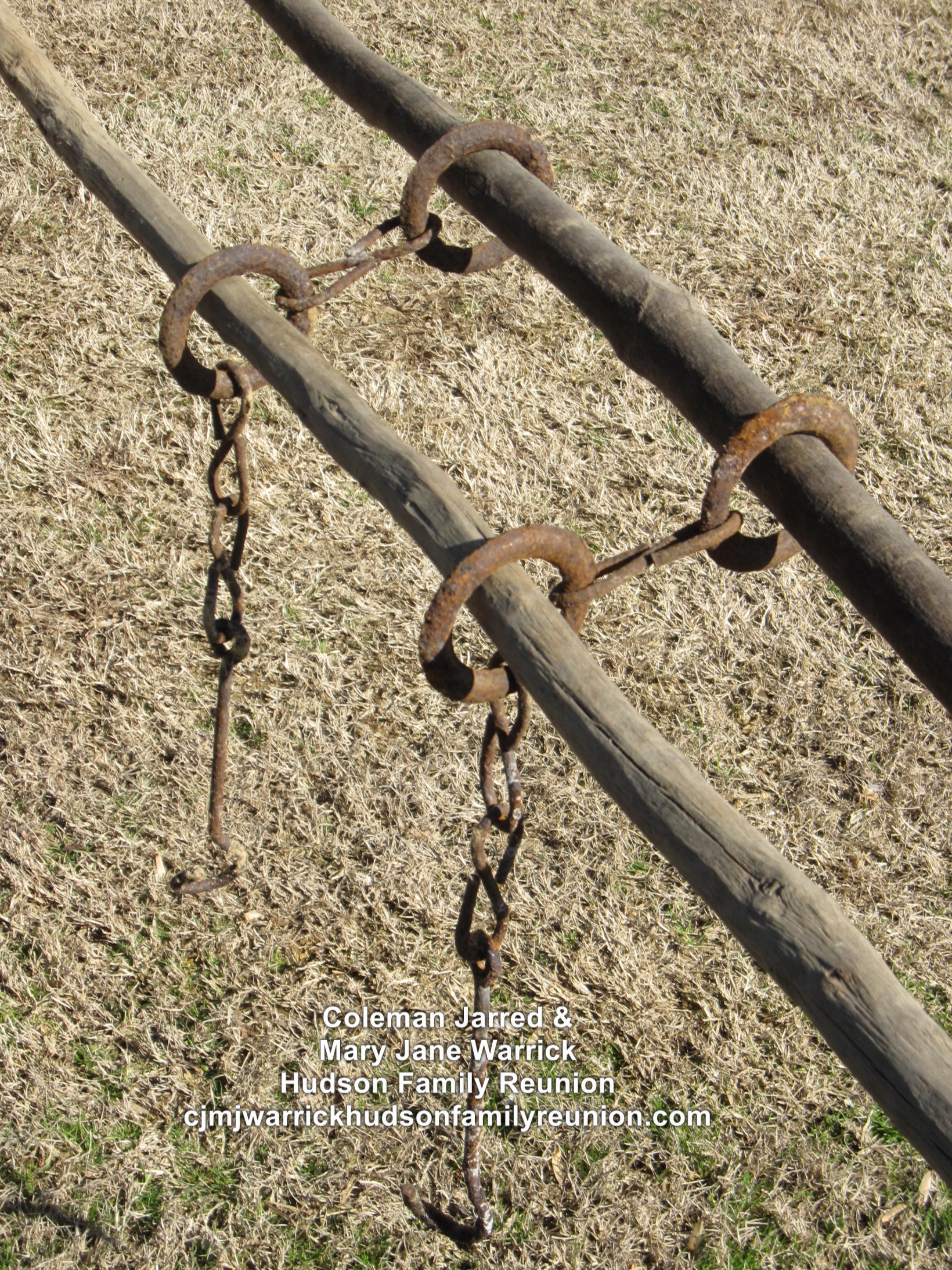 Close-up View of Rings and Chains for Hanging the Sausage Poles