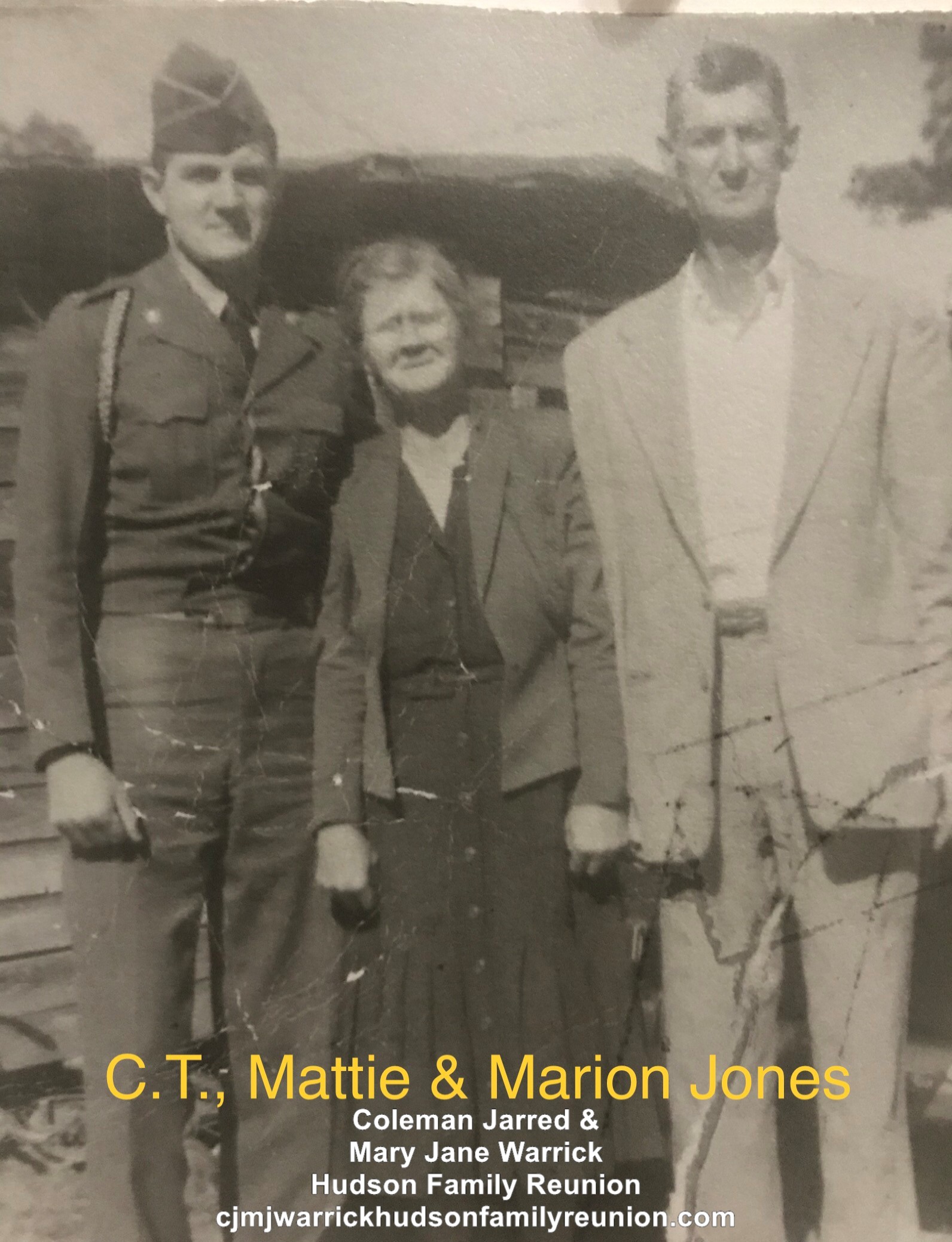 Marion (Model T) Thomas & Mattie Mae Hudson Jones with C.T.