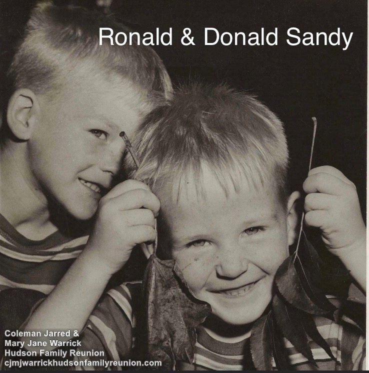 Ronald and Donald Sandy, sons of Elizabeth Jewel Jones Sandy
