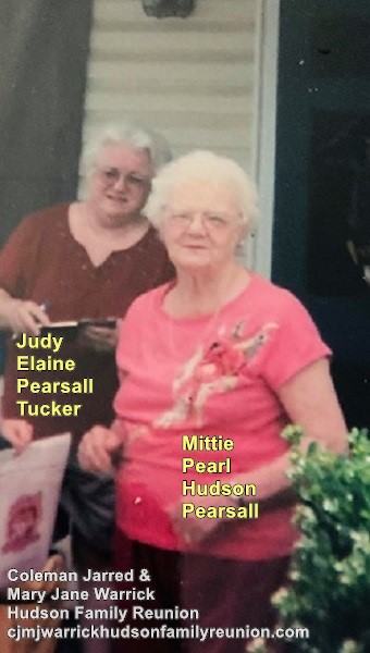 Mittie Pearl Hudson Pearsall, her daughter = Judy - 2003