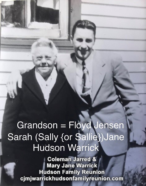 Sarah (Sally[or Sallie]) Jane Hudson Warrick, Floyd Jensen