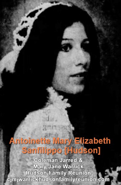 Antoinette Mary Elizabeth Sanfilippo [Hudson]