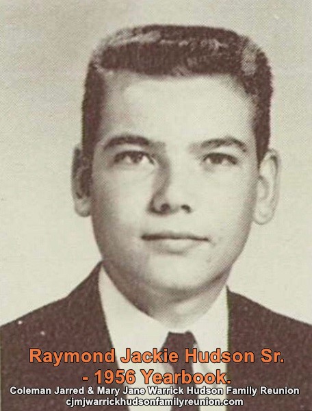 Raymond Jackie Hudson Sr. - 1956 Yearbook.