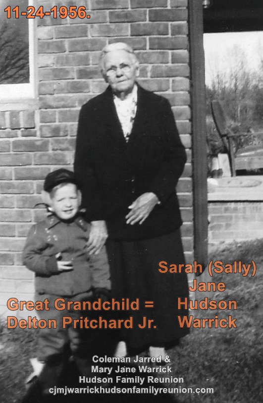 Sarah (Sally) Jane Hudson Warrick and a Great Grandson