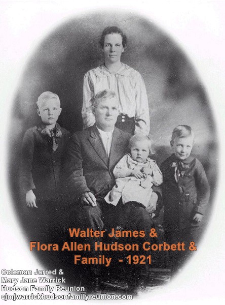 Walter James & Flora Allen Hudson Corbett &  Family - 1921