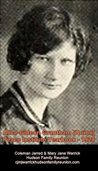 Alice Gideon Grantham (Quinn) - Peace Institute Yearbook - 1928