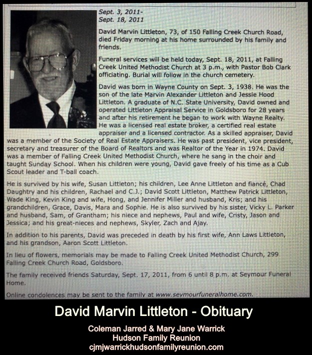 David Marvin Littleton - Obituary