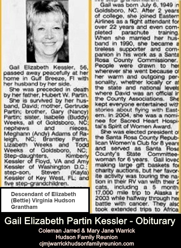 Gail Elizabeth Partin Kessler - Obituary