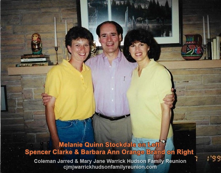 Melanie Quinn Stockdale on Left, Spencer Clarke & Barbara Ann Orange Brand