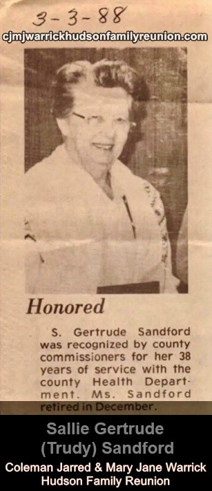 Sally Gertrude (Trudy) Sandford