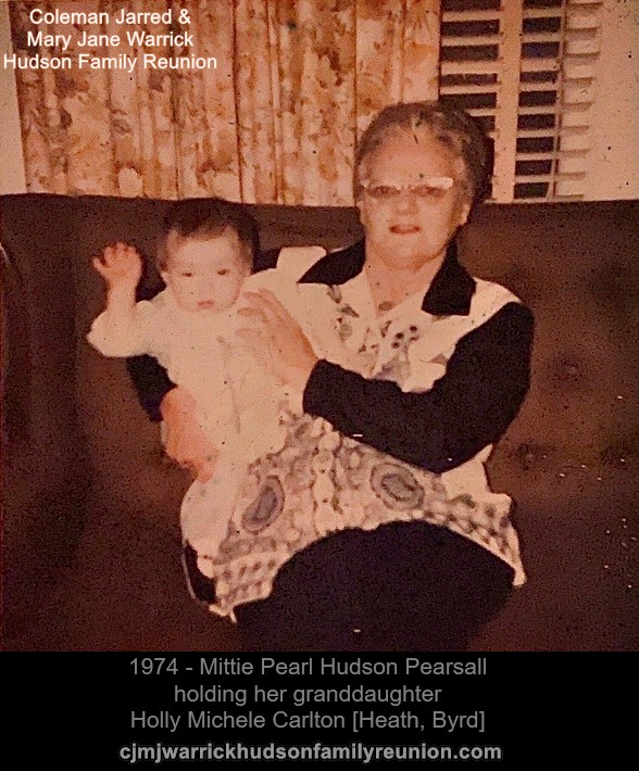 Mittie Pearl holding her granddaughter Holly -1974