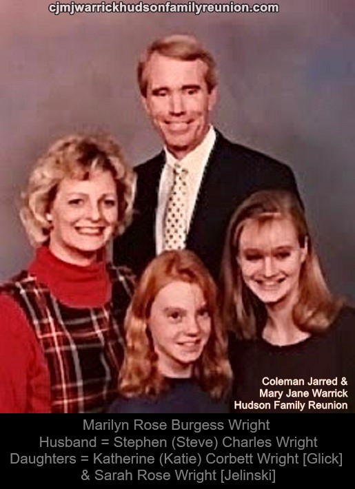 Stephen (Steve) Charles & Marilyn Rose Burgess Wright + Daughters 
