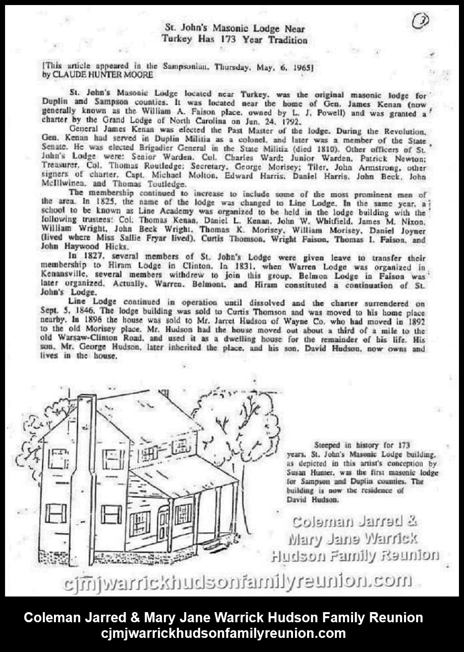 1965, 5-6 - St. John's Masonic Lodge - Article by Claude H. Moore