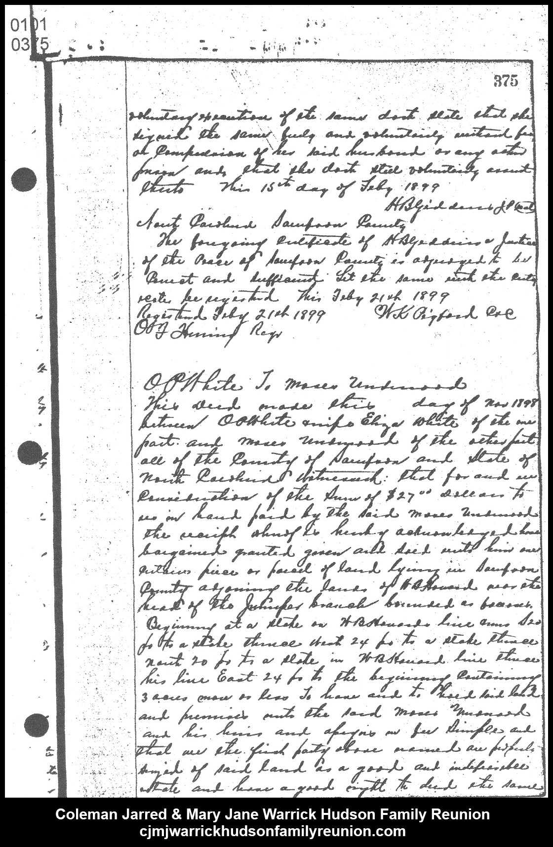 1899, 2-21 - Deed - R. G. Morisey to C. J. (Page 3 of 3)