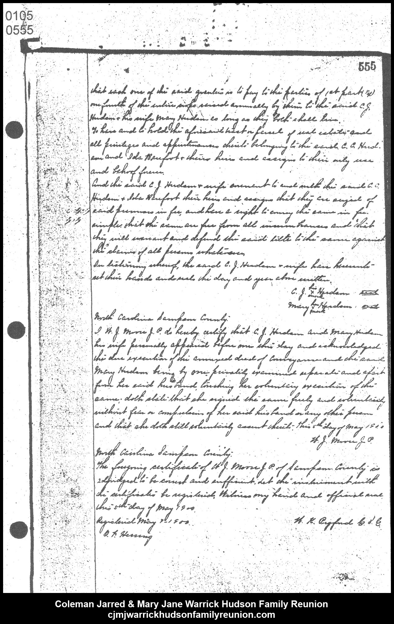 1900, 5-9 - Deed - CJ & MJ to Charlie and Ida (page 2 of 2)