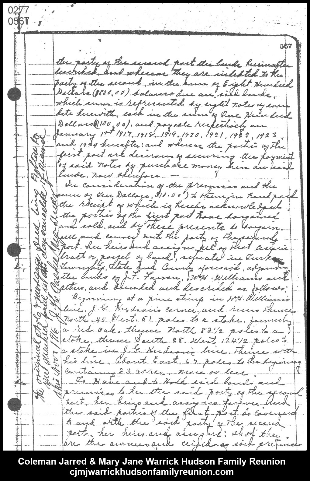 1916, 6-17 - Deed - Joel G. Hudson & wife to MJ (page 2 of 4)