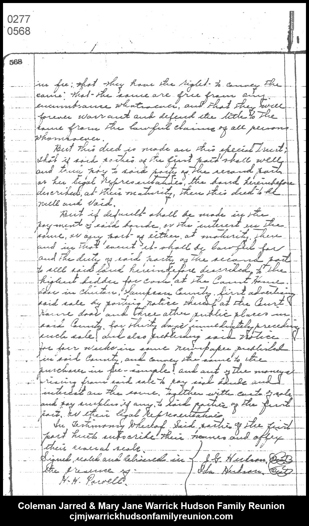 1916, 6-17 - Deed - Joel G. Hudson & wife to MJ (page 3 of 4)