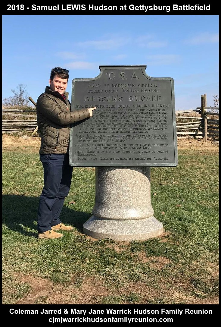 2018, Nov. - Samuel LEWIS Hudson at Gettysburg Battlefield