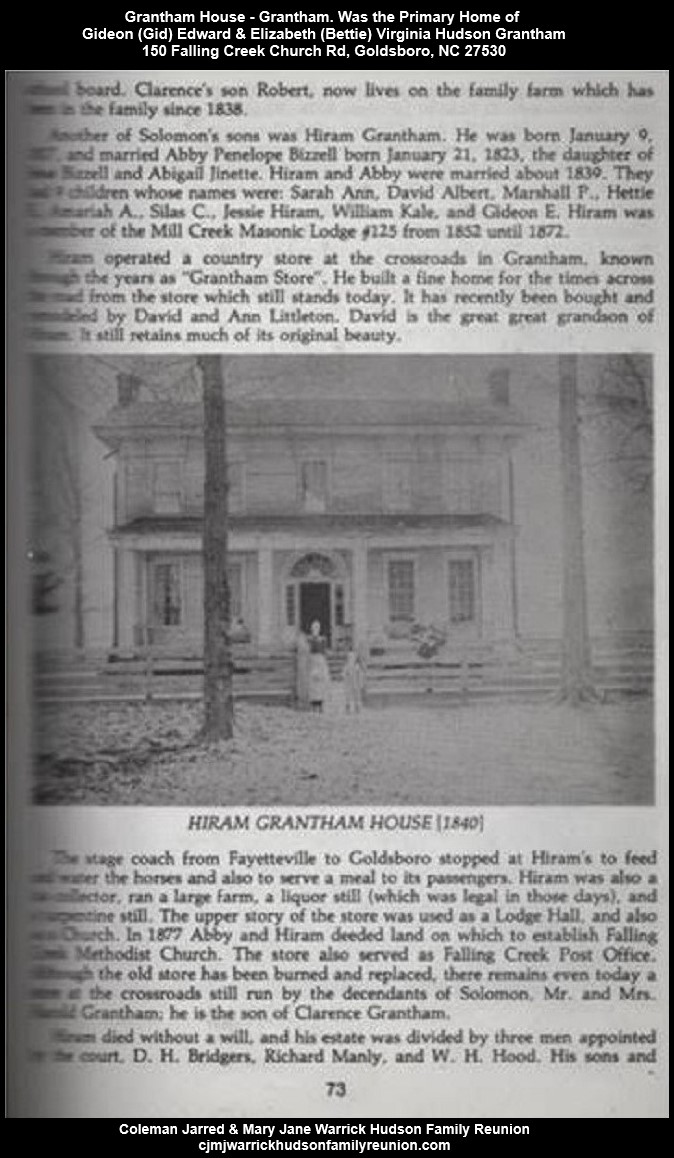 Grantham House - Grantham NC - History Article