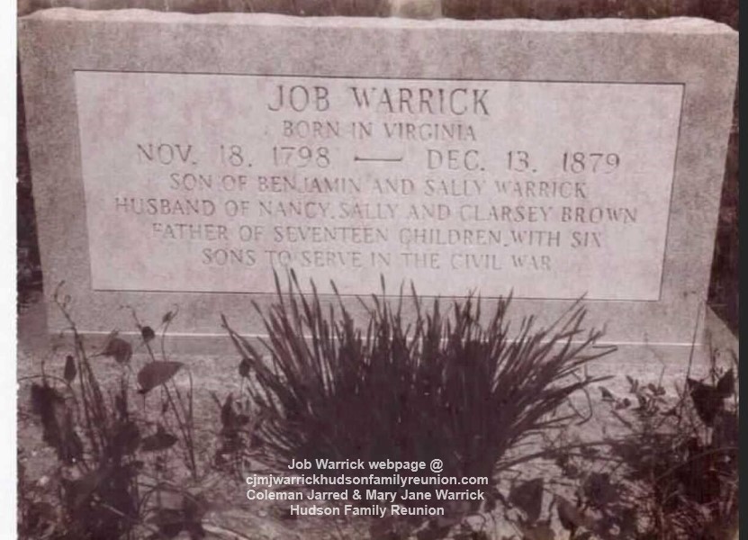 Job Warrick [Sr.] Family Cemetery -  Photo by Woodley Charles Warrick.