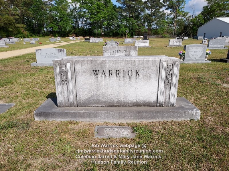 Warrick Memorial Gravestones - Falling Creek Baptist Church - Grantham, NC (2).